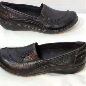 Clarks Leather Ashland Collection Slip-on Loafers Womens  9.5M Black #15807 EUC